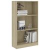 800867 vidaXL 3-Tier Book Cabinet Sonoma Oak 60x24x108 cm Chipboard