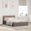285597 vidaXL Hydraulic Storage Bed Frame Taupe Fabric 140x200 cm