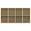 vidaXL Книжкова шафа/Сервант Білий/Дуб сонома 66x30x130 см ДСП