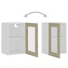 802508 vidaXL Hanging Glass Cabinet Sonoma Oak 40x31x60 cm Chipboard