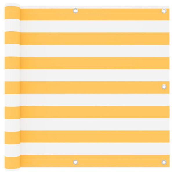 vidaXL Балконна Ширма Білий/Жовтий 90x400 см Тканина Оксфорд