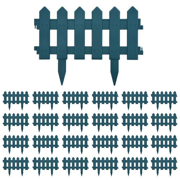 vidaXL Газонні Бордюри 25 шт Зелений 10 м ПП