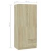 800642 vidaXL Wardrobe Sonoma Oak 80x52x180 cm Chipboard
