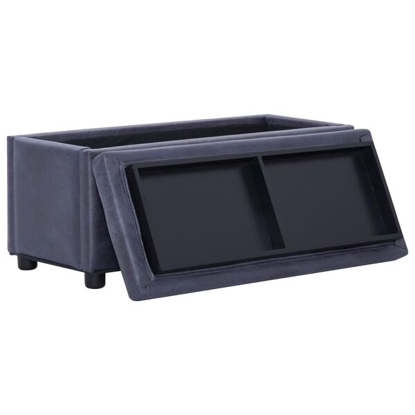 vidaXL Отоманка з Відсіком для Зберігання Сірий 87,5 см Штучна Замша