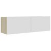 801486 vidaXL TV Cabinet White and Sonoma Oak 100x30x30 cm Chipboard
