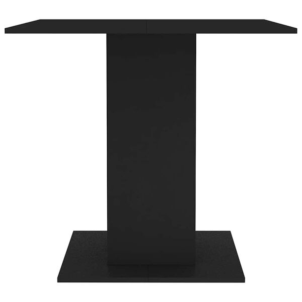 800253 vidaXL Dining Table Black 80x80x75 cm Chipboard