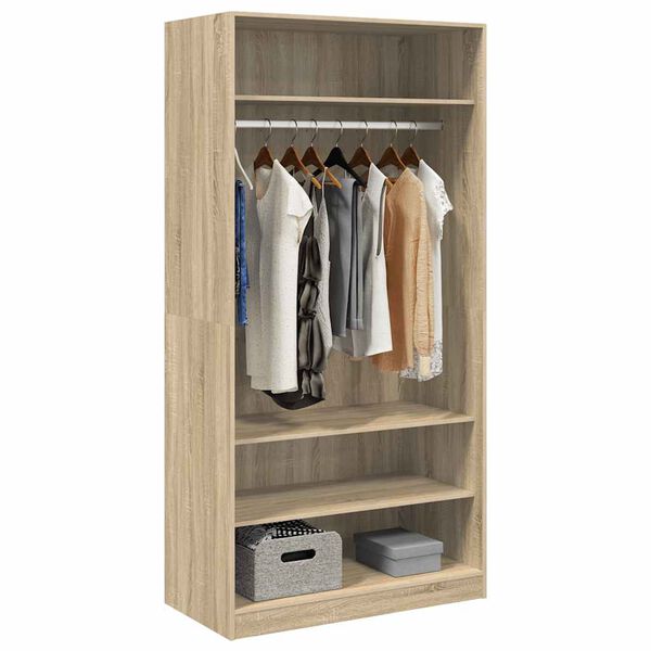 800228 vidaXL Wardrobe Sonoma Oak 100x50x200 cm Chipboard