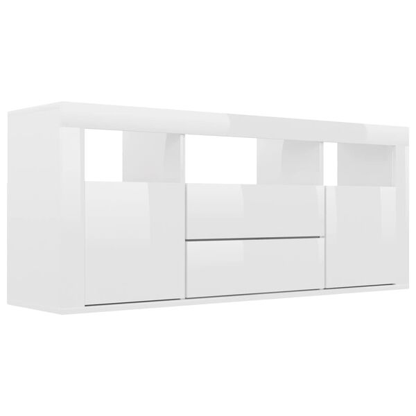 801820 vidaXL TV Cabinet High Gloss White 120x30x50 cm Chipboard