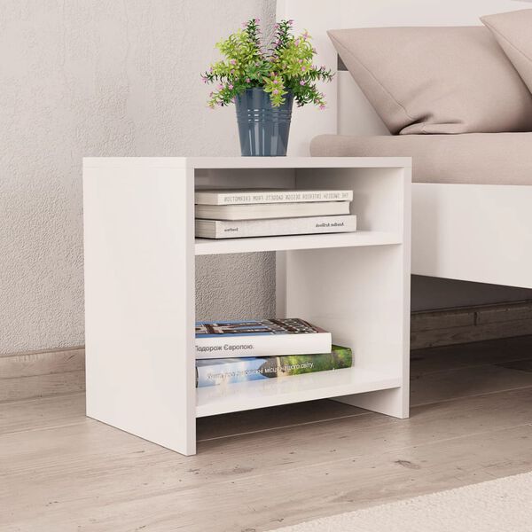 800009 vidaXL Bedside Cabinet White 40x30x40 cm Chipboard