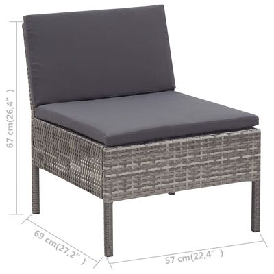 vidaXL Комплект садових диванів з подушками 5 од. Сірий Поліротанг