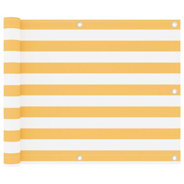 vidaXL Балконна Ширма Білий/Жовтий 75x400 см Тканина Оксфорд