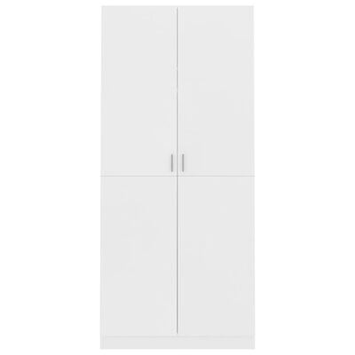 800630 vidaXL Wardrobe White 90x52x200 cm Chipboard