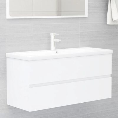 804764 vidaXL Sink Cabinet White 100x38,5x45 cm Chipboard