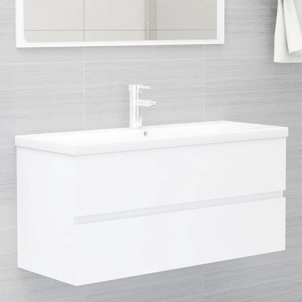 804764 vidaXL Sink Cabinet White 100x38,5x45 cm Chipboard