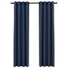 vidaXL Світлонепроникні Штори на Люверсах 2 шт Синій 140x225 см під Льон