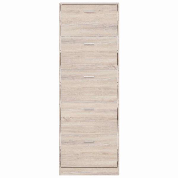 vidaXL Дерев'яна шафа для взуття з 5 відділеннями Колір дуба