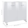 802576 vidaXL Bathroom Cabinet High Gloss White 60x33x61 cm Chipboard
