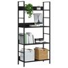 288222 vidaXL 4-Layer Book Shelf Black 60x27,6x124,5 cm Chipboard