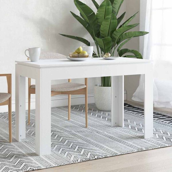 800756 vidaXL Dining Table White 120x60x76 cm Chipboard