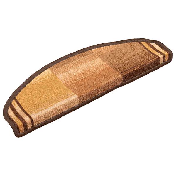 vidaXL Самоклеючі Сходові Килимки 15 шт Коричневий 65x21x4 см