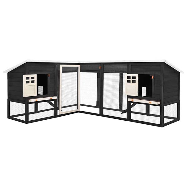 vidaXL Вуличний Будиночок для Кроликів з Прогоном Масив Ялини