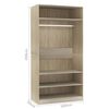 800228 vidaXL Wardrobe Sonoma Oak 100x50x200 cm Chipboard