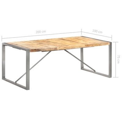 vidaXL Обідній стіл 200x100x75 см Необроблений масив дерева манго