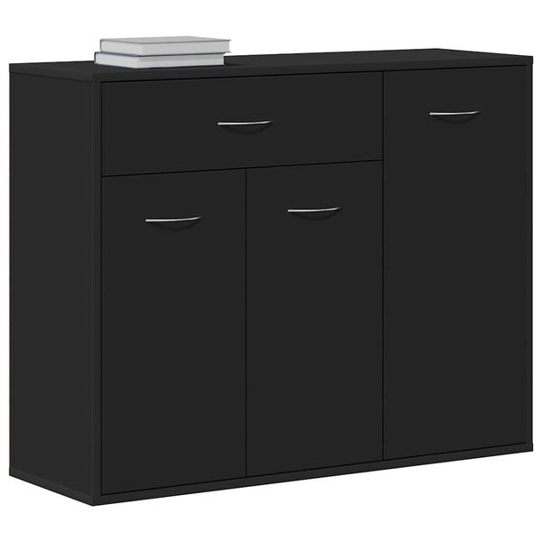 800676 vidaXL Sideboard Black 88x30x70 cm Chipboard