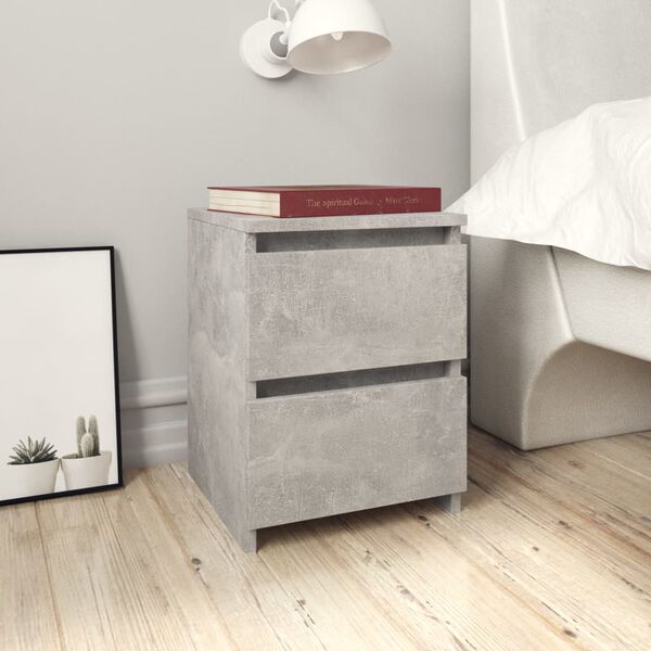 800521 vidaXL Bedside Cabinet Concrete Grey 30x30x40 cm Chipboard
