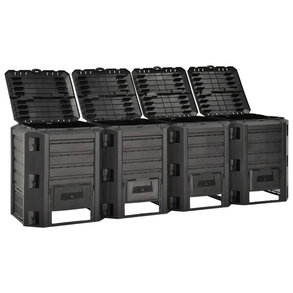 vidaXL Садовий Компостер Чорний 1600 л