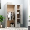800796 vidaXL 3-Door Wardrobe Concrete Grey 120x50x180 cm Chipboard