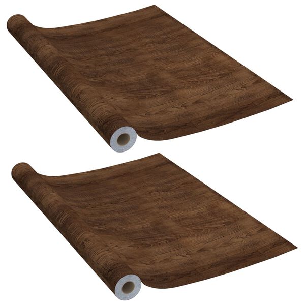 vidaXL Самоклеючі Плівки на Двері 2 шт Темний Дуб 210х90 см ПВХ