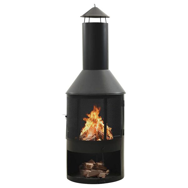 vidaXL Садова Піч з Решіткою і Кочергою 47x47x135,7 см Сталь