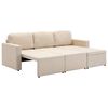 vidaXL 3-місний модульний диван-ліжко Кремовий Тканина