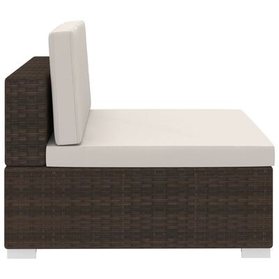 vidaXL Комплект садових диванів 3 од з подушками Коричневий Поліротанг