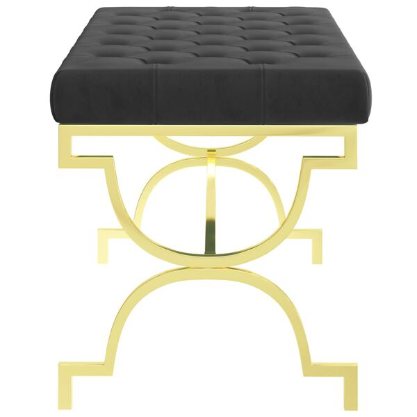 vidaXL Лавка Чорний 99 см Оксамитова Тканина і Нержавіюча Сталь