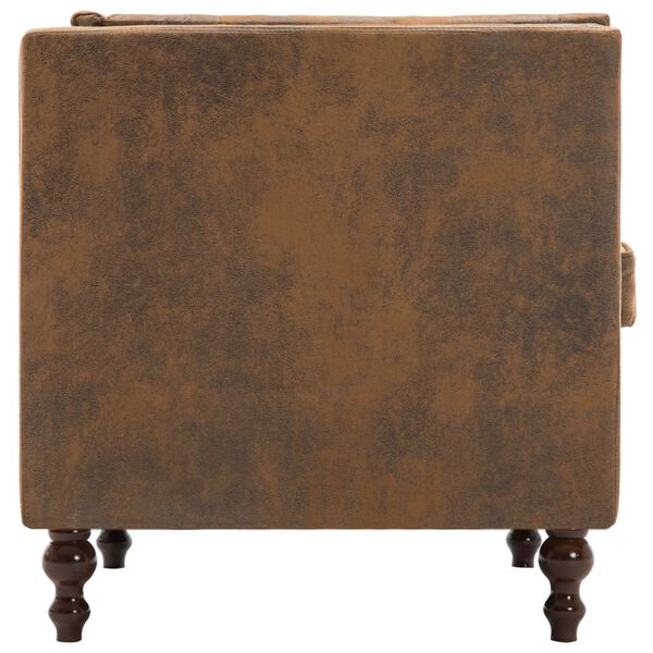 vidaXL Крісло Коричневий Тканина під замшу