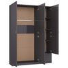 800800 vidaXL 3-Door Wardrobe High Gloss Grey 120x50x180 cm Chipboard