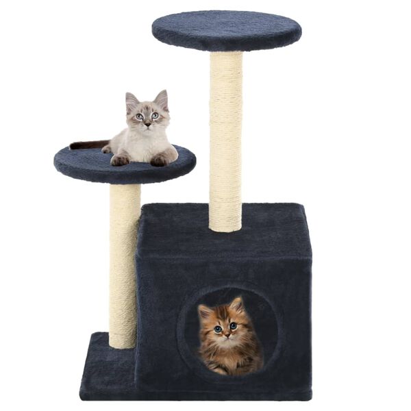 170521 vidaXL Cat Tree with Sisal Scratching Posts 60 cm Dark Blue