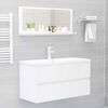 804586 vidaXL Bathroom Mirror High Gloss White 90x10,5x37 cm Chipboard