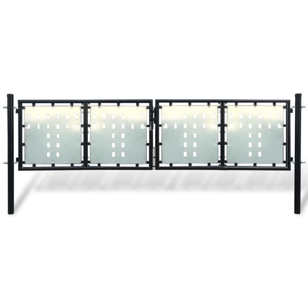 vidaXL Одностулкові ворота для огорожі Чорний 300х125 см