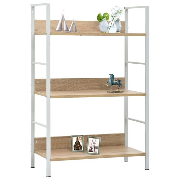 288221 vidaXL 3-Layer Book Shelf Oak 60x27,6x90,5 cm Chipboard