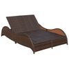 vidaXL Двомісний шезлонг з матрацом Коричневий Поліротанг