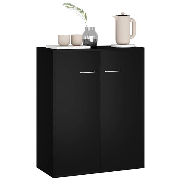 800730 vidaXL Sideboard Black 60x30x75 cm Chipboard