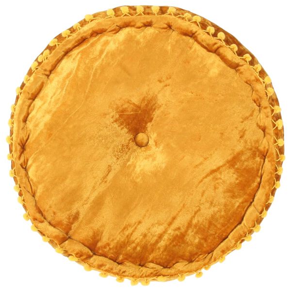 vidaXL Круглий Пуф Гірчичний 40х20 см Оксамит