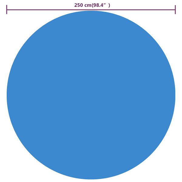 vidaXL Сонячна Плівка для Басейну Плаваюча Кругла Синій 250 см ПЕ