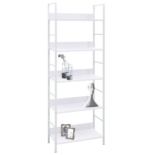 288228 vidaXL 5-Layer Book Shelf White 60x27,6x158,5 cm Chipboard
