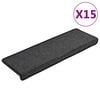 vidaXL Сходові Килимки 15 шт Антрацит 65x25 см