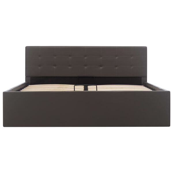 vidaXL Гідравлічний каркас ліжка Сірий 140x200 см Штучна шкіра