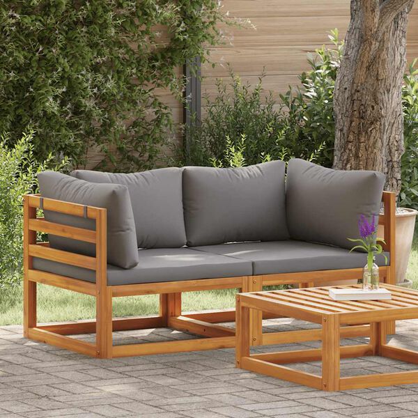 vidaXL Секційні кутові дивани з подушками 2 шт Темно-сірий